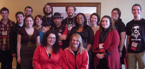 Co-SAs Allie Reznick and Kelsey Hixson-Bowles with the 2012-2013 Student Leadership Committee