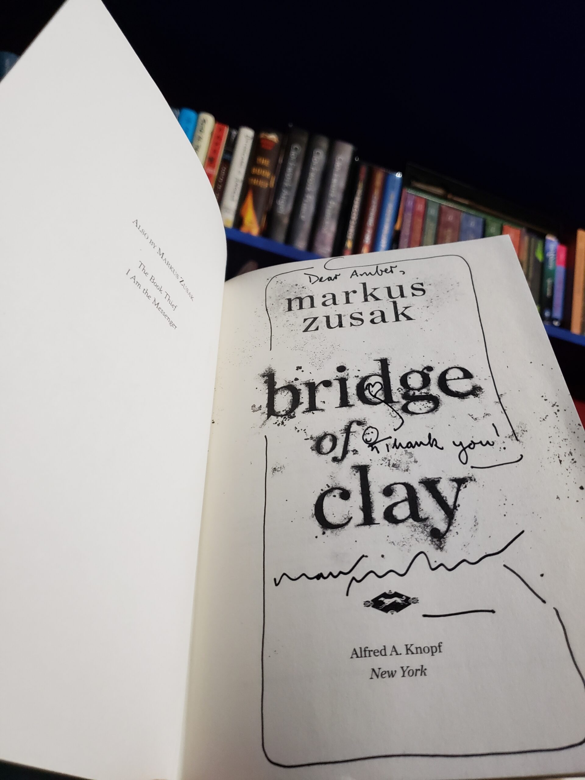 Signed copy of Bridge of Clay1
