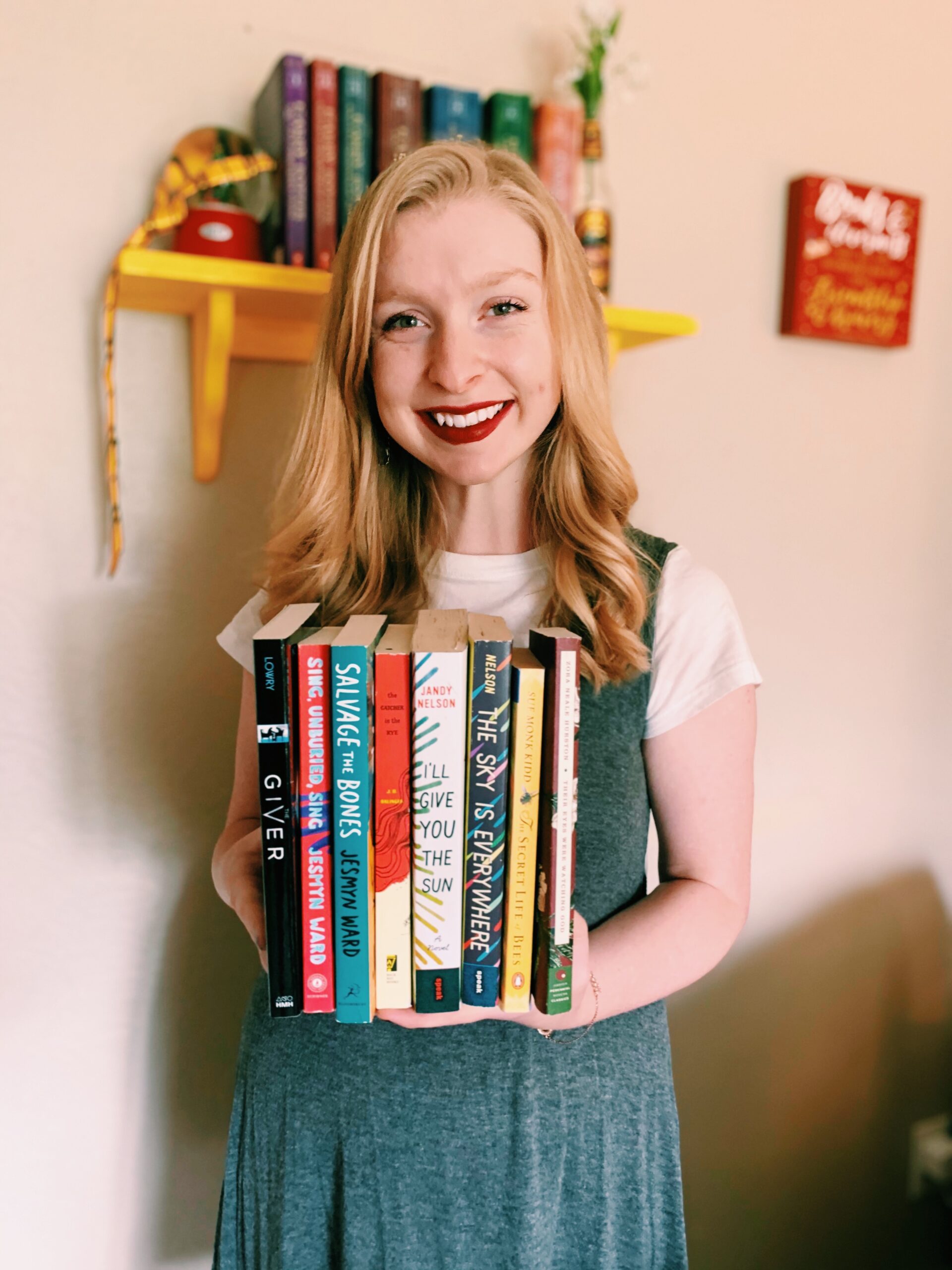 MMorse holding coming-of-age books